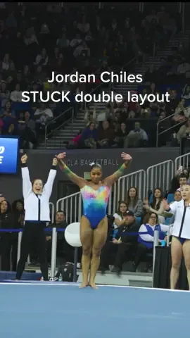 There’s a stick and then there’s THIS from @jordanchiles, who stuck her double layout on floor like it was nothing. 🤯 #uclagymnastics #gymnastics  