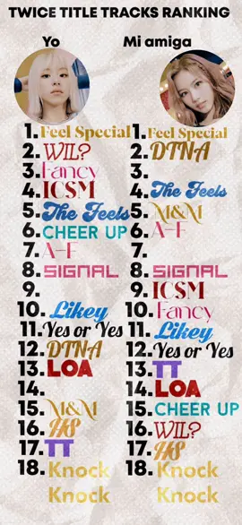 mi amiga @lu y yo hicimos un ranking con las TT de TWICE 💞 #TWICE #fyp #kpop #moonlightsunrise #once #ranking #twiceedit #iguaranteeigotcha 