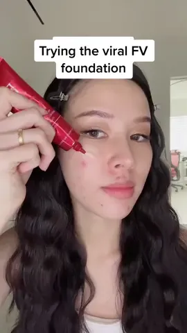 After seeing so many ads on TikTok, I caved 🥲 Verdict: It’s not that bad but only looks flawless for 2-3 hrs? After it interacts with the oils on your skin, it starts to move around a bit 😅 I give it a 8/10! #fv #test #truth #foundation 