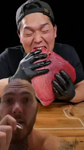 #duet with @bayashi.tiktok #TikTokFood that was EPIC. Bayashi is growing on me👀 #bayashi #bayashitiktok #tuna #rawtuna #tunacutting #sashimi #rawfish #raw #rawmeat #rawfood #carnivore #meat #eating #food #Foodie #foodreview #fyp #fypシ 