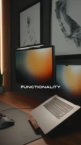 Monitor Light Bar 🖥️💡- Part 7 Let’s create the most aesthetic and productive desk setup!  Whenever I don’t install a light bar into any setup, I find myself missing it. It’s such a great accessory.  Do you have one in your setup? #desksetup #homeoffice #deskaccessories #aesthetic #desktour 