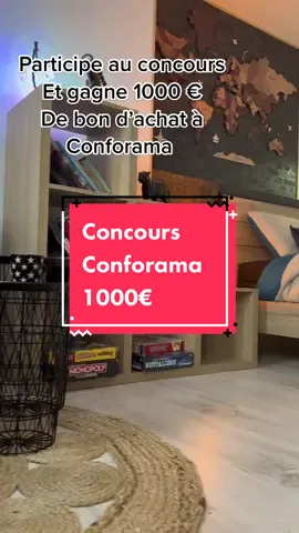✨Jeu concours : 1000€ de carte cadeau à gagner avec @Conforama✨!  Faites comme moi , meublez vous aussi la pièce de votre choix avec 1000 € de budget !  Pour participer il faut :  ✅ Me suivre  ✅ Suivre @Conforama ✅ Liker et partager cette publication  ✅ Taguer 2 personnes dans le commentaire  ❇️ Petit Bonus : Partage ce poste en Story pour multiplier tes chances !  Résultat dans 7 jours annoncé dans ma Story !  Bonne Chance à tous ! 🥰 #concours #concourstiktok #conforama #decor 