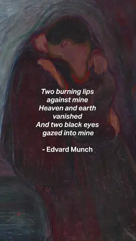 Two burning lips against mine. Heaven and earth vanished. And two black eyes gazed into mine. (Sketchbook, 1930–35). ⁠ ⁠ Edvard Munch experimented with several art forms and also wrote poems and longer texts. Many of these texts are so entertaining and so beautiful that we have collected them in Like a Ghost I Leave You, a little gem of a book that stays with you long after you have finished it. ⁠ ⁠⁠ #munchmuseet #EdvardMunch #MUNCH #EdvardMunchquotes #quotesoftheday #artistsoftiktok #arthistory 