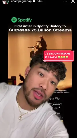 #Drake doing Drake things… this guy is UP! 😭🐐 #Spotify #Spotifystreams #musichistory (via: IG/champagnepapi)