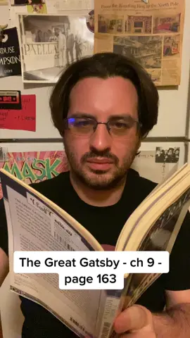 The Great Gatsby - Chapter 9 - page 163 #thegreatgatsby #reading #fscottfitzgerald #readingfortheday #readingfortheblind #books #readingrainbow #readingvlog #BookTok #fyp #fypシ #andykaufman #literature #roaringtwenties #manonthemoon #readingbooks #readabook #jaygatsby #gatsby 