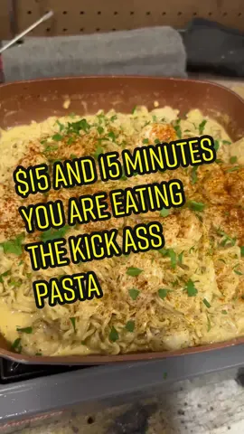 We cooking… we welding… we babysitting… I do it all. #pasta #cooking #recipes #shrimp #bluecollar #easymeals 