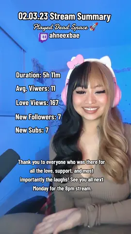 Tonight's stream was definitely one for the books! Thank you everyone. 💛 #twitchstreamsummary #deadspacestream #deadspaceremake #twitchstreamer #pcstreamer 