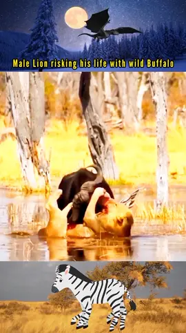 Male lion risking his life with wild buffalo #wildanimals #animalsoftiktok #tiktokanimals #animals #wildlife #animalworld #animal #lion #lions #lioness #buffalo #wildlifephotography #animalplanet #predator #prey #wildnature