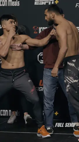Jeka Saragih and Anshul Jubli almost went at it today at UFC weigh ins. #ufctok #mmatok #fullsend 