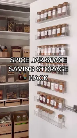 Small kitchen hack! Moving our spices to the pantry door cleared out an entire cabinet #KitchenHacks #kitchenorganization #smallkitchen 