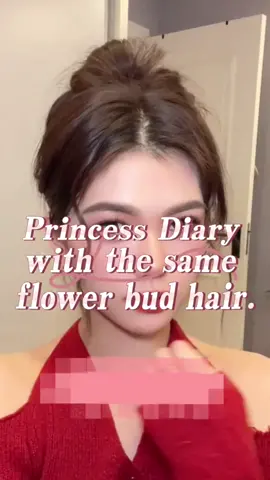 🫶👸Princess diary with the same flower bud hair.do you like it?#fyp #foryou #valentinesdayhairstyle #easyhairstyles #schoolhairstyles #princesshairstyle 