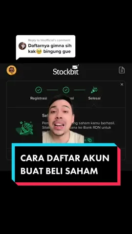 Replying to @hlsofficial done ya cara daftar akun buat beli saham, semoga bermanfaat jangan lupa share! #saham #sekuritas #sekuritassaham #stockbit #stockbitsekuritas #stockbitacademy #investasisaham #investasisahampemula #tutorialsaham #carainvestasisaham #akunsaham #ipot #ajaib #ajaibinvestasi #miraesekuritas 