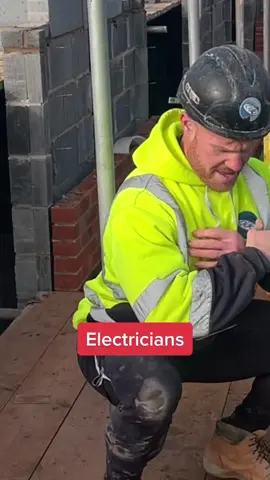 Different trade reactions 🤣 #bricklayer #scaffolding #groundworks #electrician #tradebanter #constructionlife #constructionworker #tradesmenoftiktok #fyp #tradetok #constructiontiktok #constructionuk #constructionhumour #bricktok #brickylife 
