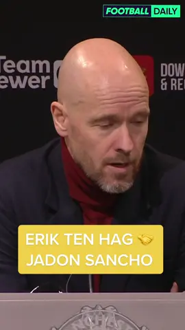 🗣️ “It’s a difficult period but he fought himself out. Credit to him. I’m pleased and proud that he did it. You can see when he’s at the good levels, he’s an outstanding footballer and can make the difference.” Erik ten Hag on Jadon Sancho.👏  #manchesterunited #eriktenhag #jadonsancho #PremierLeague #footballtiktok 