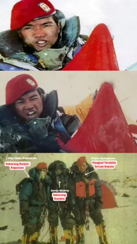 Inilah Anggota Kopassus yang berhasil sampai di puncak Mount Everest, Salah satu puncak tertinggi dunia. Expedisi ini di gagas oleh pak Prabowo Subianto 🇲🇨 Tiga orang yang sukses sampai di puncak adalah 1. Lettu Iwan Setiawan (yang sekarang menjabat sebagai Danjen Kopassus). 2. Serda Misirin (Sekarang menjabat sebagai Dandim Ponorogo). 3. Pratu Asmujiono (Pangkat terakhir Sersan Kepala) #tniindonesia🇮🇩 #kopasus #kopassus #military #tniad #danjenkopassus #danjen #TNI #prabowosubianto🇮🇩 #expedisimounteverest #mayjentniiwansetiawan #militerindonesia #tniau #tnial 
