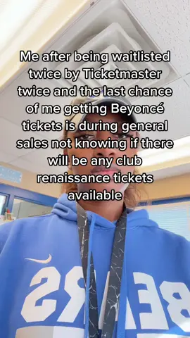 I just want to see my queen! I’m not asking for much! Literally waitlisted for beyhive presale and citi presale. I’m desperate at this point. #beyonce #beyonceconcert #beyonceworldtour2023 #beyonceworldtour #waitlisted #ticketmaster #ticketmasterdobetter #ticketmasterfail #renaissance #renaissanceworldtour 