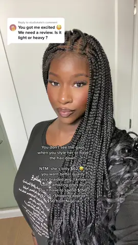 Replying to @studiokate 🥰 heres an in depth review, hope this helps!! Ill also show how the wig comes and unbox the other one i got #braidedwig #fyp #wigtok #affordablewigs 