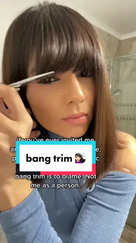 It always takes me longer than expected so please accept my apology 😅🥹 and have sympathy for your friends who have bangs bcuz sometimes we can’t even see correctly 😆💇🏻‍♀️ #haircut #bangstutorial #bangs #shorthair 