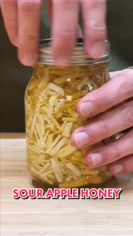 Sour apple honey? This late night idea sounded like it would be good 🤷‍♂️  #tiktokfood #food #FoodTok #fermenttok #fermentation #honey 