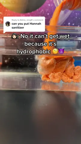 Replying to @8dino_king8 Will hand sanitizer get our hydrophobic sand wet?! 😬😳 #satisfying #hydrophobicsand #toy #fyp 