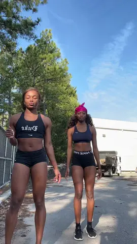 don’t watch me, she ate 🫢 #trackandfield #duke #dance 