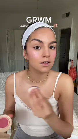 This blush>>> #grwm #makeupgrwm #balletcore #getreadywithme #storytimemakeup #blush #cushionblush #balletcoremakeup #merot #meritbeauty #pixibronzerstick 