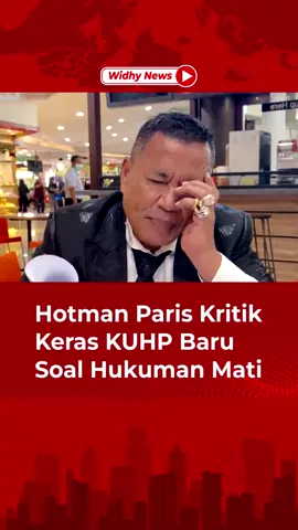 Hotman Paris mengkritik KUHP baru terkait Pasal 100 yang berisi tentang hukuman mati dengan masa percobaan 10 tahun. Hotman mengatakan pasal ini bisa menjadi ladang korupsi kalapas. 