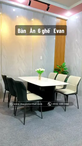 Bộ bàn ăn hiện đại 6 ghế Evan #bananhiendai #xuhuongnoithat #xuhuongtiktok 
