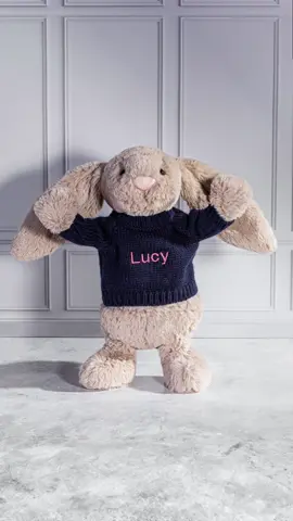 Hop into the navy!   Make yours special with new NAVY personalised jumpers at Jellycat.com   #newnavyblue #sharingjoy #bashfulbunny #personalised #jellycat #jellycatlondon