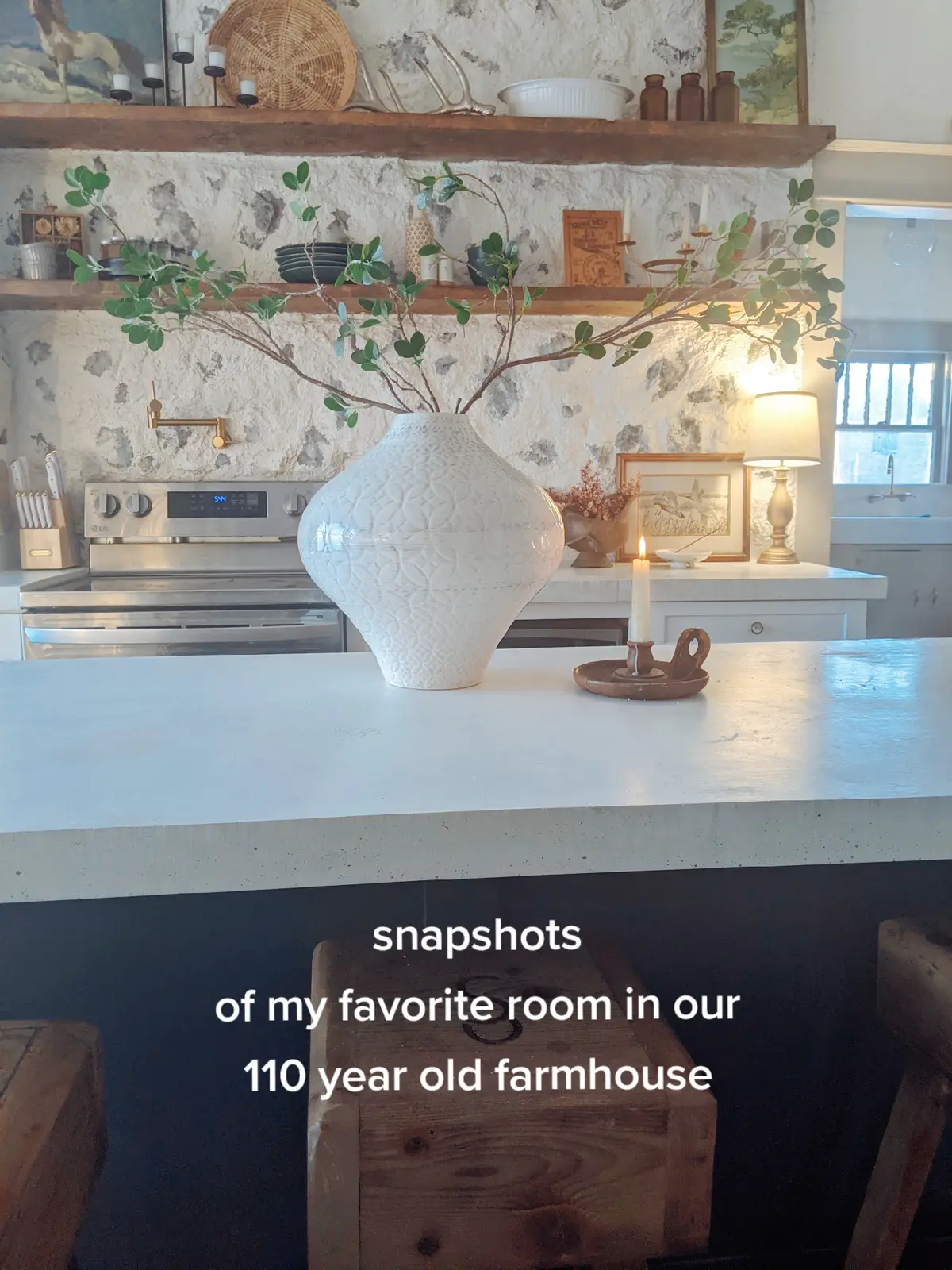 my favorite room in our 110 year old farmhouse #cottagecoreaesthetic #cottagecore #cottageliving #cottagekitchen #cottagecorehome #farmhouse #farmhousekitchen #farmhousediy #kitchenremodel #kitchenrenovation #diykitchenmakeover #kitchendesign 