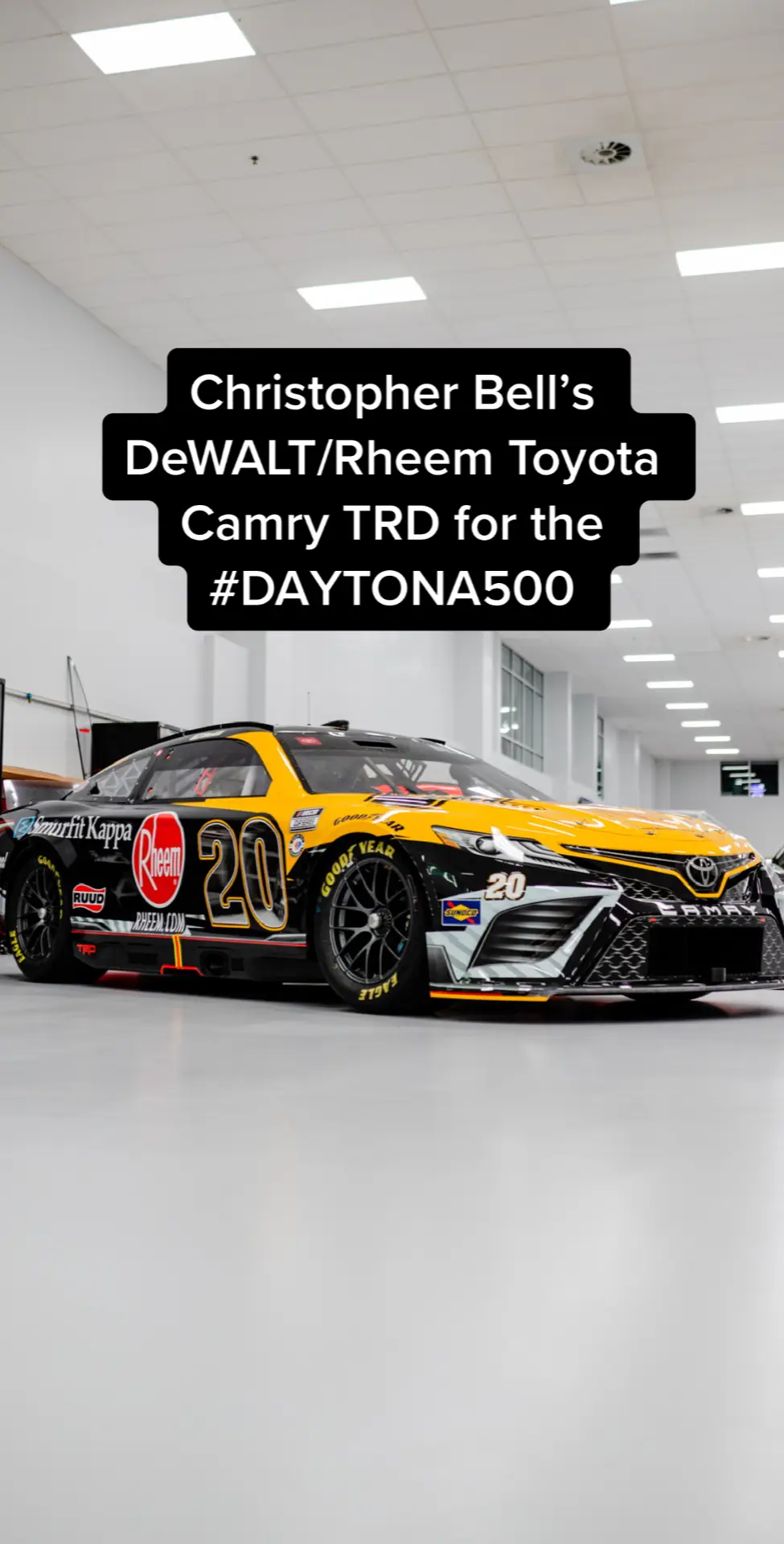 The #DAYTONA500 is almost here, and #ChristopherBell has this sweet #DeWALT/#Rheem Toyota Camry TRD to go 200 mph in. #nascar