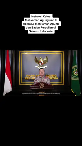Ketua Mahkamah Agung memberikan instruksi kepada aparatur Mahkamah Agung dan Badan Peradilan di seluruh Indonesia. Untuk mengetahui isi instruksinya apa saja, cek video ya #sobatma 