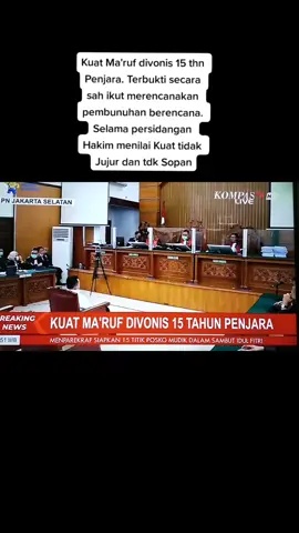 Hakim Vonis Kuat Ma'ruf 15 thn penjara, Lebih berat dari tuntutan Jaksa
