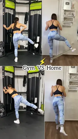 Gym VS Home 🔥 Glutes Exercises 🍑