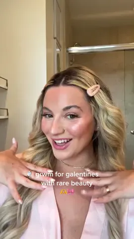 grwm for galentines with @rarebeauty !! 🤭🌸💗💌  #grwm #MakeupRoutine #rarebeauty #galentines #glowymakeup 