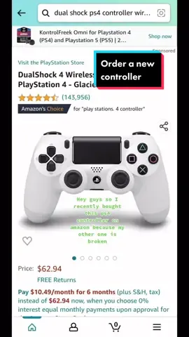 Buying a new controller🙌🏽 cant wait!#playstation #controller #ps4 #amazon #new #broken 