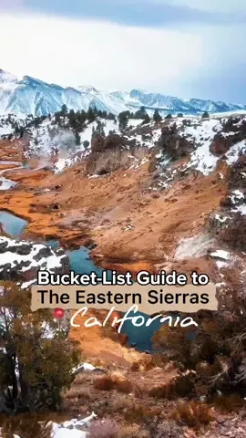 Bucket-List Guide to the Eastern Sierras, CA ⤵️ (𝚃𝚛𝚊𝚟𝚎𝚕 𝙶𝚞𝚒𝚍𝚎 𝚃𝚞𝚎𝚜𝚍𝚊𝚢, 𝚘𝚗𝚎 𝚍𝚊𝚢 𝚕𝚊𝚝𝚎 ⏰ 🙈) 📌 𝘚𝘢𝘷𝘦 𝘧𝘰𝘳 𝘺𝘰𝘶𝘳 𝘧𝘶𝘵𝘶𝘳𝘦 𝘊𝘈 𝘢𝘥𝘷𝘦𝘯𝘵𝘶𝘳𝘦𝘴 & 𝘴𝘩𝘢𝘳𝘦 𝘸𝘪𝘵𝘩 𝘵𝘩𝘦 𝘱𝘦𝘳𝘴𝘰𝘯 𝘺𝘰𝘶 𝘸𝘢𝘯𝘵 𝘵𝘰 𝘦𝘹𝘱𝘭𝘰𝘳𝘦 𝘩𝘦𝘳𝘦 𝘸𝘪𝘵𝘩! _________ ⛔️ As always, remember to practice all the leave no trace principles!  This includes: packing out EVERYTHING; respecting all wildlife and signage; following all 🔥regulations + much more!!! ⛔️ __________ There are SO many INCREDIBLE places to explore on the eastern side of the Sierra Nevadas in California… but, these are definitely some of my favorites! 1️⃣ Brees Lookout - one of the most stellar views and super easy to get to for sunrise!  It’s part of the Hot Creek Geological Site (the entire area is fire 🔥 😉) 2️⃣ Crab Cooker Hot Springs (or Hill Top Hot Springs, Wild Willy’s Hot Springs - there’s SO many natural hot springs to soak in here)!! Just type “hot springs” into Google maps and a ton will show up!  3️⃣ Mono Lake - see one of the oldest and otherworldly lakes in the country!  Its tufa towers are so cool and alien-like! 👽  4️⃣ Bodie State Historic Park - for me, the drive to this abandoned mining town is one of the bests!  Unnmatched scenery (and if you’re lucky, you’ll get a cloud inversion like we did)!! ☁️  5️⃣ Alabama Hills - I’m obsessed with this place!  See insane boulders / rock formations (like Mobius Arch) stretched out beneath the tallest mountain in the lower 48 states: Mt. Whitney! 6️⃣ Ancient Bristlecone Pine Forest - walk among the OLDEST trees in the world via Methuselah trail!  Then, afterwards, swing by Sierra View Overlook for sweeping, panoramic views!  Not shown in reel but absolutely worth exploring here are… ✨Rainbow Falls ✨Devil’s Postpile National Monument ✨Crowley Lake Stone Columns ✨Convict Lake  ✨Silver Lake ✨South Lake + many more! ❓Which is on the top of your list to see? • • #california #easternsierras #travelguide #hikingadventures #californiaadventures #bucketlisttravel #beautifuldestinations #wowplaces #mammothlakes #monocounty #visitcalifornia #wildcalifornia #explorecalifornia #choosemountains 