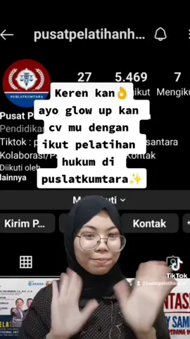 Apakah Kamu adalah mahasiswa hukum yang merasa masih kurang pengalaman di bidang hukum? Atau kamu seseorang yang bukan berasal dari latar belakang hukum tapi tertarik untuk belajar hukum? Kami punya solusinya✨ Ayo ikuti pelatihan hukum di Pusat Pelatihan Hukum Nusantara (Puslatkumtara)! Puslatkumtara memfasilitasi pelatihan hukum bersama dengan para ahli di bidangnya. Apa aja sih benefit ikut pelatihan di Puslatkumtara? 1. Mendapatkan sertifikat elektronik digital bernomor dengan memuat capaian keterampilan dan nilai untuk meningkatkan CV 2. Relasi dan networking 3. Ilmu dan wawasan yang bermanfaat 4. Soft copy materi narasumber  5. Akses rekaman pelatihan 6. Grup sosial media hukum 7. Mengenal lebih dekat pemateri profesional 8. Bertukar pikiran dengan orang orang hebat dan berkesempatan diskusi dengan jejaring sosial yang luas 9. Sertifikat telah terakreditasi dan diakui secara nasional  10. Dapat Jodoh bagi beruntung✨ Tunggu apa lagi? ayo ikuti pelatihan hukum hanya di Pusat Pelatihan Hukum Nusantara! #hukumindonesia #webinar #bisnisonline #entrepreneur #hukum #sertifikasi #pelatihan #pelatihanhukumindonesia 