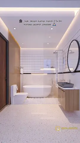 Desain kamar mandi 2.5x3m konsep japandi.. #renovasi #ABCKreasiKrezi #renovasirumah #rezekidatang #PlayWithOreoBlackpinkID 