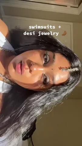 swimsuits & desi jewelry together are just 🤌🏾 #desi #NextLevelDish #browngirlfriendly #desijewelry #indianfashion #midsizefashion  