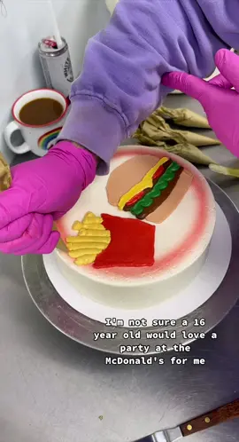 Sweet Sixteen, Hamburger dreams 🍔 #mcdonalds #NextLevelDish #fyp #hamburgercake 