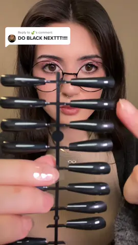 Replying to @🍃 doing my nails in black today ✨🖤  #asmr