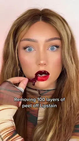 Replying to @daisyhunt975 Removing 100 layers of peel off Lipstain 😱😱😱 what colour shall I do next?! Or shall I mix all?! #100layers #100layerschallenge #100layersoflipstick #100layersofmakeup #peelofflipstick #makeupchallenge 
