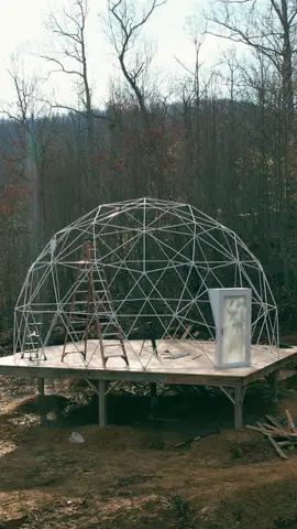Almost There #geodesicdome #livingoffgrid #offgridliving #liveyourbestlife #livehappy #selfsufficient 