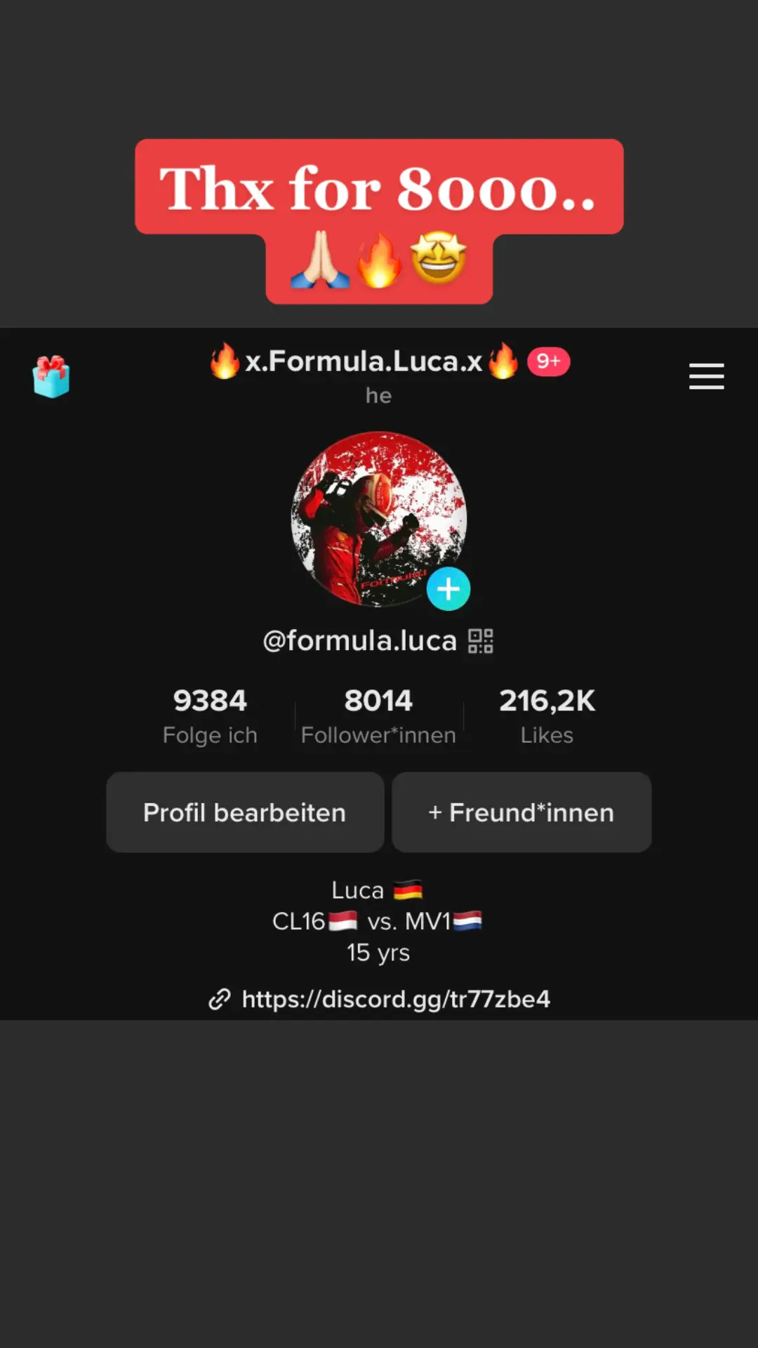 Thank you so much ❤️🙏🏻 #fyp #fypシ #fypage #foryou #foryoupage #foryoupageofficiall #fy #gönnfy #f1 #thankyou #thx #follwer #8000 #formulaluca @Vietnamwarman 