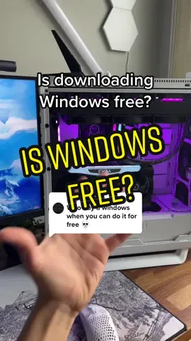 Replying to @dd.848.jj Is Windows free? 🤔 #windows #windows11 #windows10 #techtok #gamingpc #bliptech #pc #rtx #GamingSetup #tech #pcbuild #pcsetup #cooltech #pcbuilding #pctips