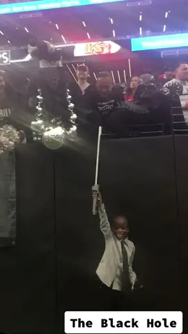 Jeremiah loved interacting with The Black Hole at Raiders & Chiefs final game of the season #raiders #theblackhole  #gorillarilla #darthraider #allegiantstadium #fyp
