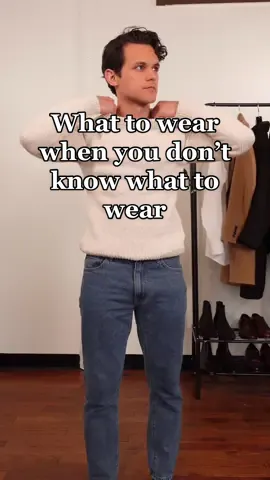 What to wear when you don’t know what to wear 🤝. Jeans, a crew neck sweater, chelsea boots, and an overcoat make for a simple outfit that will always be stylish. #mensfashion #mensstyle #mensoutfitideas #modamasculina #moda #estilo 