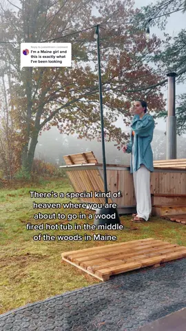Replying to @justaliltree I didn’t even know that wood fired hot tubs existed and now I am obsessed 🥹 #maine #midcoastmaine #newengland #newenglandaesthetic #mainecheck #mainelife #visitmaine #sauna #woodfiredhottub #woodfiredsauna 