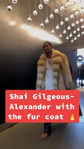 Shai Gilgeous-Alexander with the fur coat 🔥  🎥: @NBA  